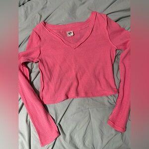 Free people we the free Manchester crop thermal knit pink